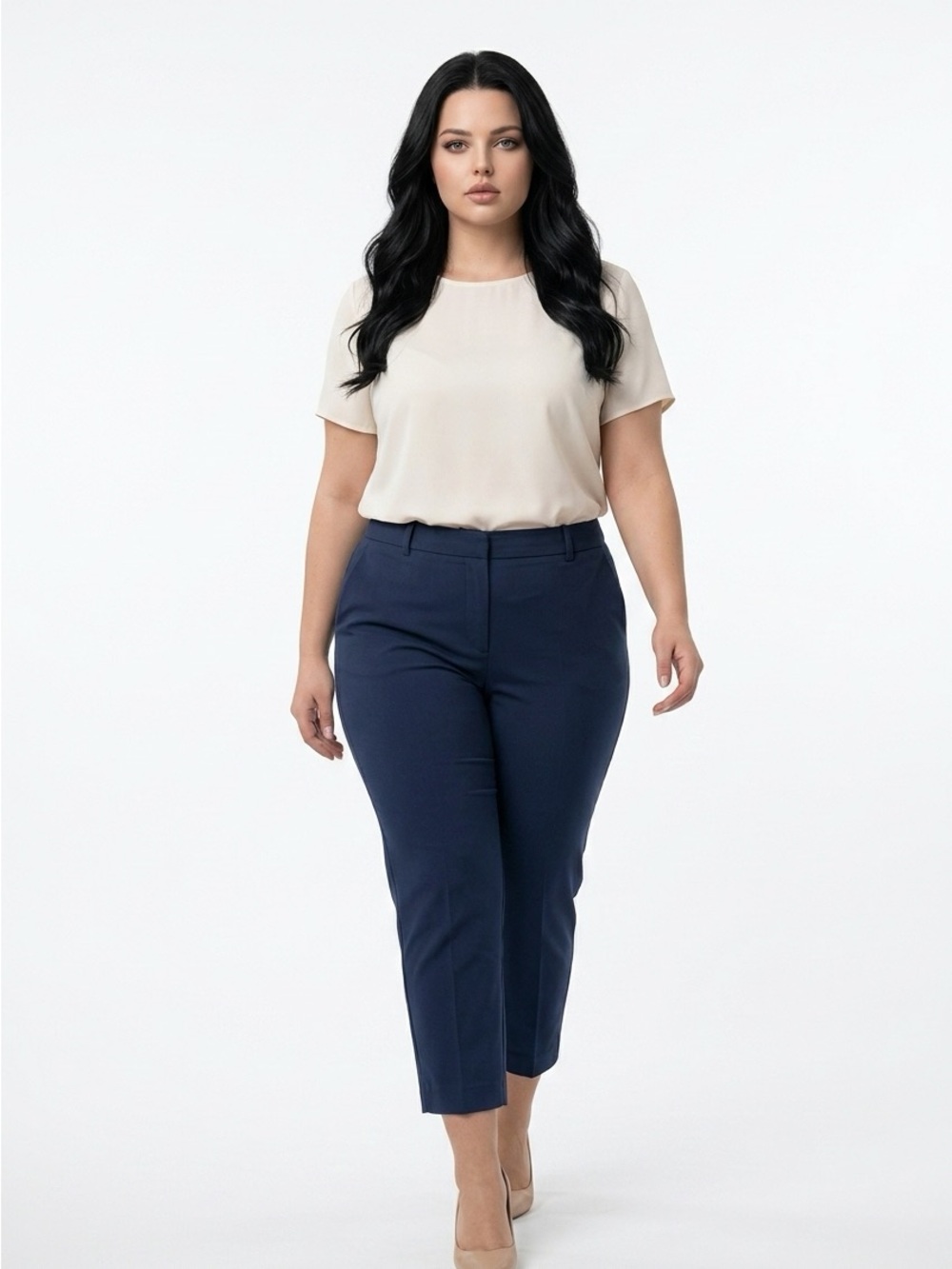 Catherine’s Womens Plus Size 28WP Blue Universal Pant Stretch Pants